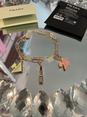 Prada Gold-Tone Set of 3 Charms